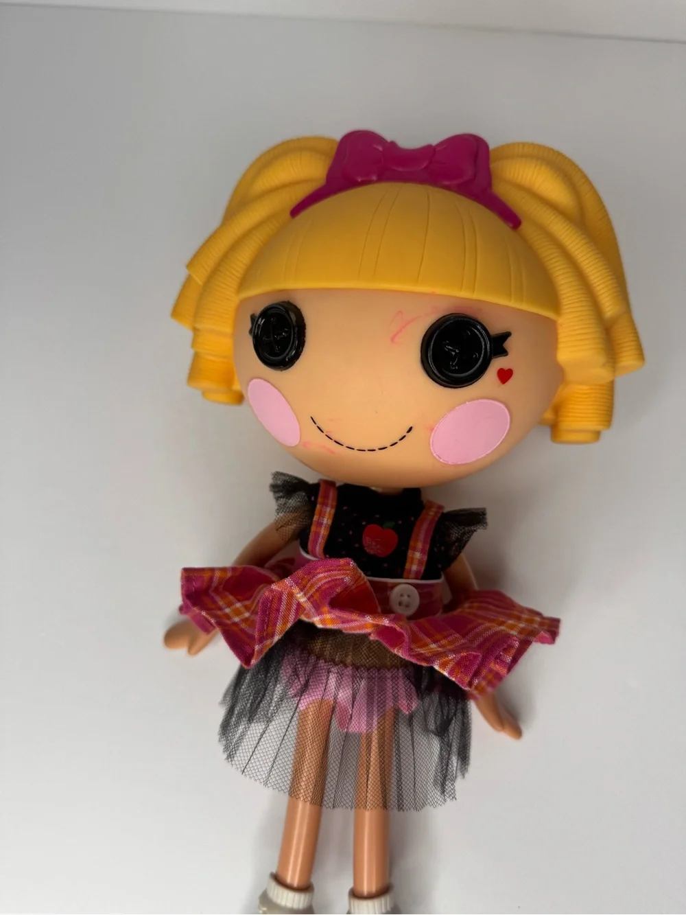 Lalaloopsy Misty Mysterious Doll 2009 MGA Blonde Hair Pink Plaid Dress